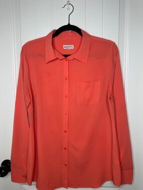 Merona Coral-Orange Button Front Shirt
